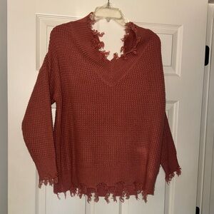 Zenana Outfitters V-Neck Sweater - Dusty Rose